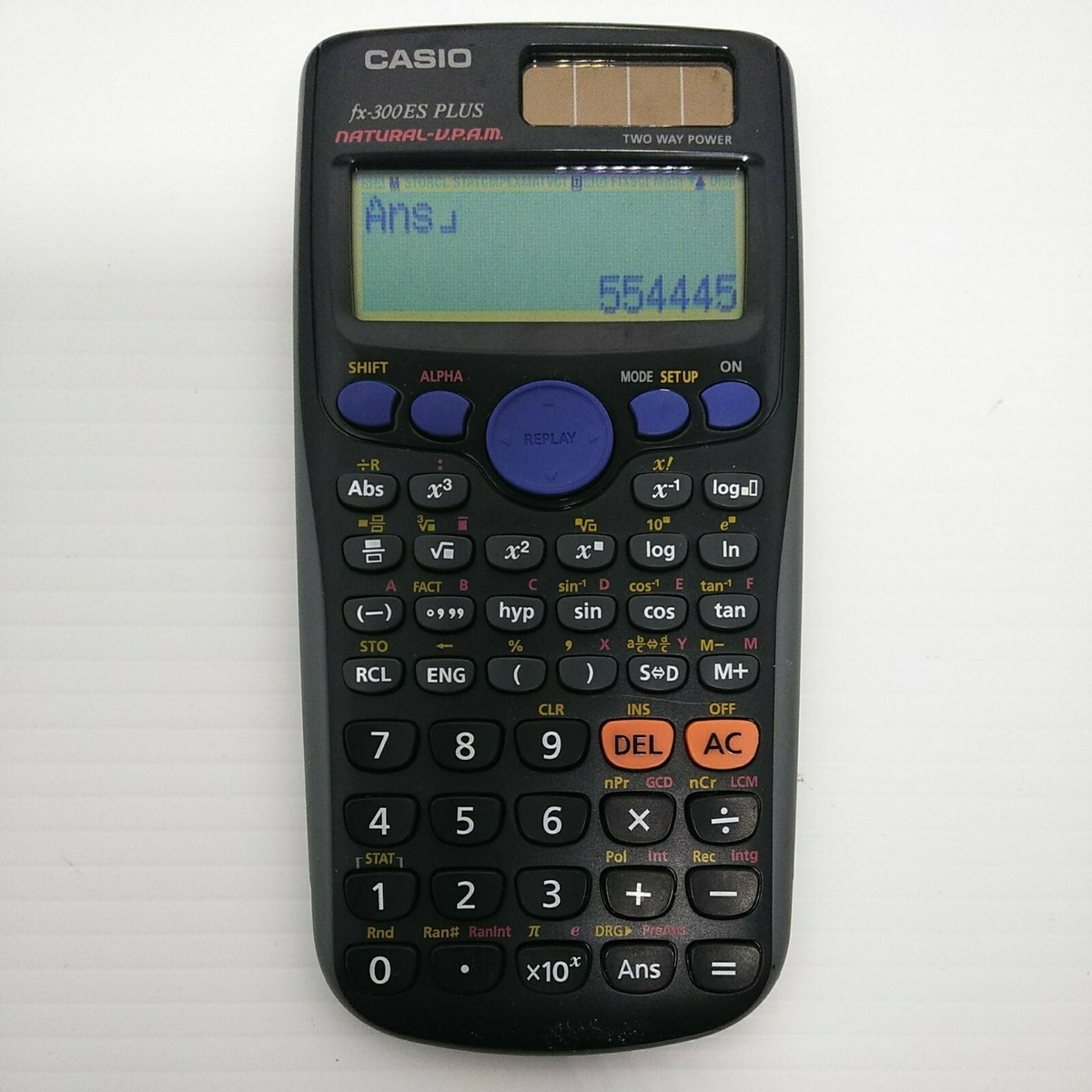 Casio FX-300ES Plus Scientific Calculator two way power Solar/Battery Tested