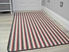 New Machine Washable Non Slip Mats Modern Colours Striped Kitchen Utility Runner