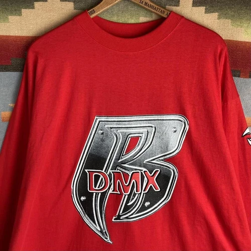 90s DMX Ruff Ryders Rap Red Long Sleeve T-shirt Size 1990s vintage concert t-shirt, vintage, size 3XL, single stitch, B+ condition