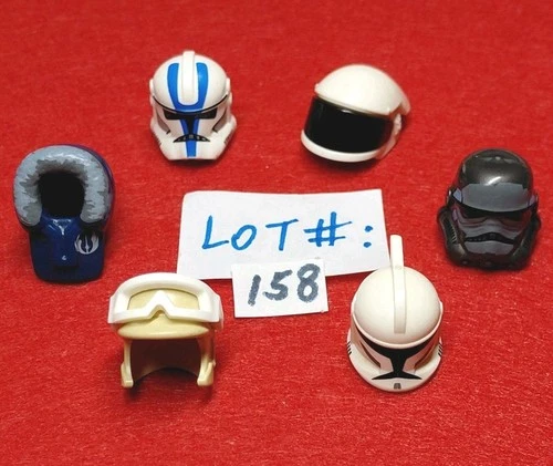 Lego Star Wars HELMET Lot of 6: Clone Trooper Mandalorian - Minifigures Lot# 158
