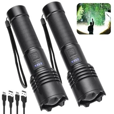 Rechargeable 990000 High Lumens LED Flashlights 2 Pack, Super Bright Flashlig...