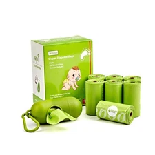 Baby Disposable Diaper Bags Waste Bags 8 Refill Rolls/120 Bags with Dispenser...