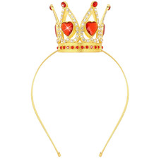 Queen of Hearts Crown Tiara Headband for Women Red Heart Crown Queen of Hearts C