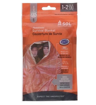 Adventure Medical Kits SOL Heatsheets Emergency Blanket 1-2 Person Survival