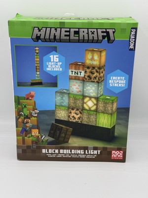 Minecraft Block Building Light Lamp 16 Cubes Light Up- NEW OPEN BOX