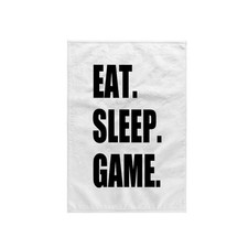 3dRose Eat Sleep Game Fun Gifts Black Text Video Pro Gamer Towel 15x22"
