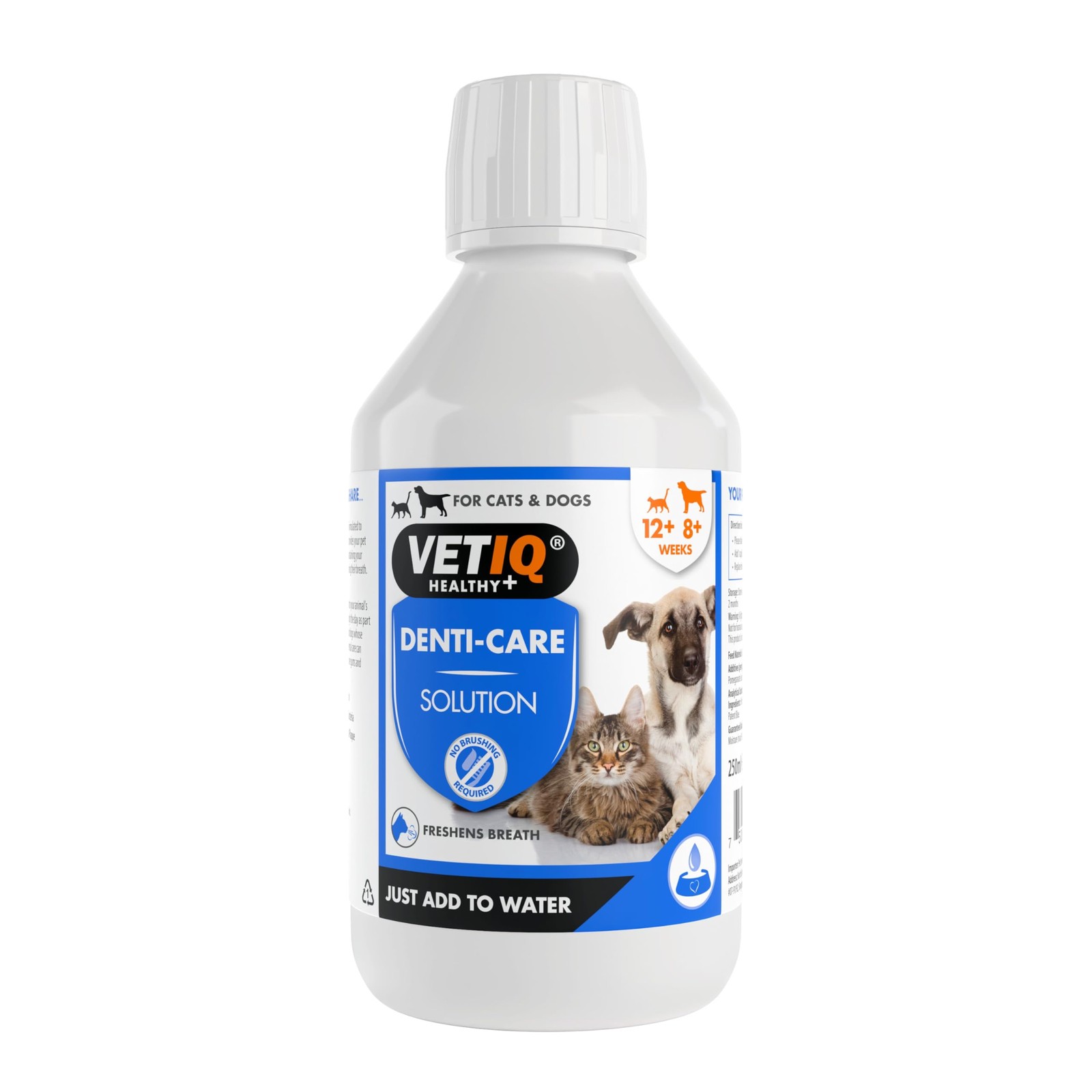 VETIQ Denti Care Solution For Cats & Dogs Simply Add to Drinking Water to Reduce