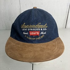 Levi’s Vintage Denim Baseball Cap Suede Brim Embroidered Logo One Size