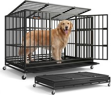 Feandrea Heavy-Duty Dog Crate 48 Inch Quick Assembly Escape Proof