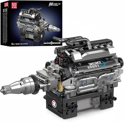 733 Pcs Visible V12 Internal Combustion Ohc Engine Motor Working Model DIY Kit