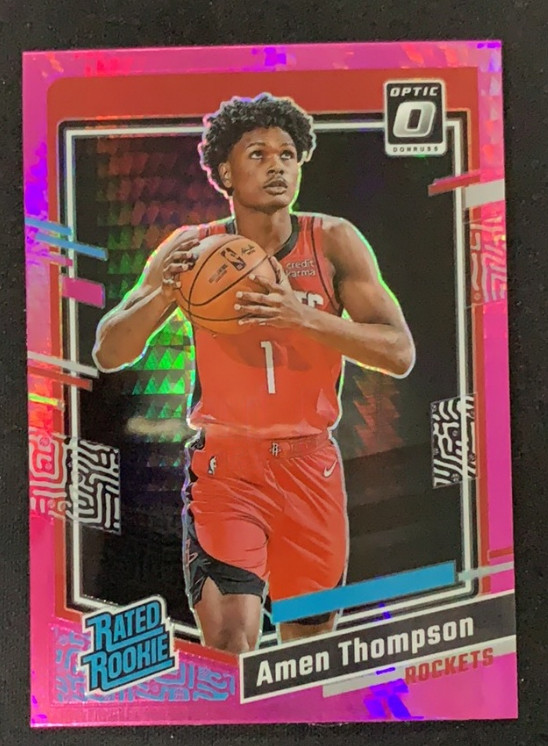 Amen Thompson 2023-24 Panini Donruss Optic Pink Hyper Rated Rookie RC #229