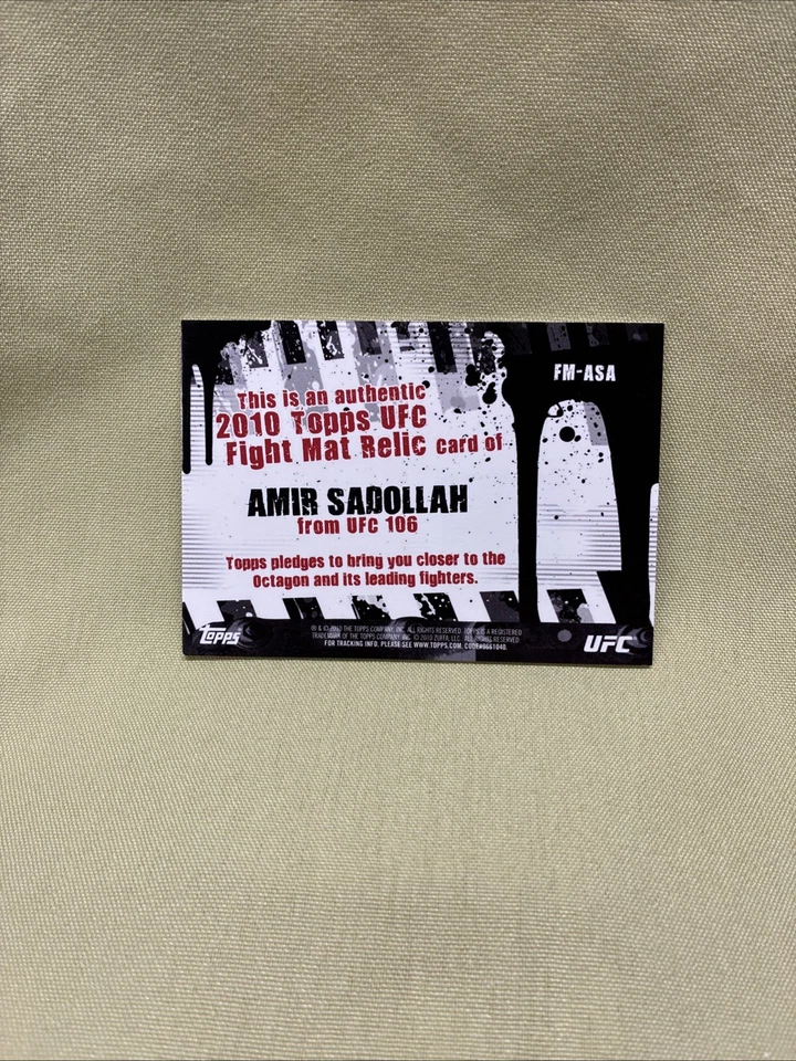 2010 Topps UFC Series 4 Fight Mat Relics Amir Sadollah #FM-ASA 🔥 - Image 2 of 2