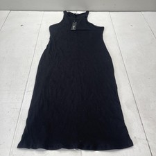Fashion Nova Mila Midi Dress Womens 1X Black Ribbed Tank Bodycon Casual Knit