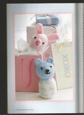 Knit Crochet Patterns Baby Gifts Booties Cardigan Rattles Blankets P90