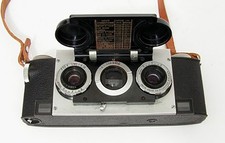 VINTAGE Stereo Realist Camera w/ David White Co.F/3.5 lenses. LEATHER CASE.