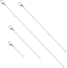 4 St&uuml;ck Kettenverl&auml;ngerung Silber Halskette Extender 6.5/12/17.5/22 cm Schmuck K