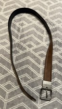 Double Sides Leather Reversible Belt for Men Black and Brown Dress Belt Size 40