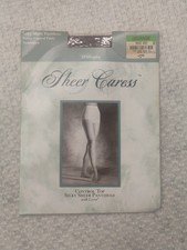 Worthington Sheer Caress Silky Sheer Control Top Pantyhose Sz Q Smoke Grey 90s
