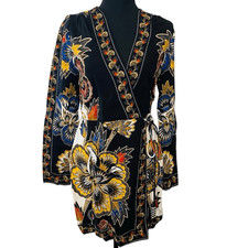 NWT FARM RIO Maxi Floral Lenzing Ecovero Mini Multicolor Wrap Dress Size XS