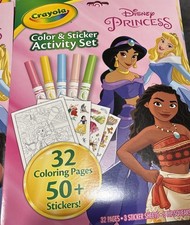 Crayola Disney Princess Coloring Sticker Activity Set 32 Pages 50 Stickers