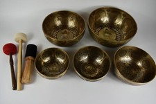 Singing Bowls Set of 5 Special Design - 5.9kg - Sound Massage / Meditation Yoga Ha