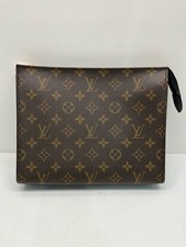 Louis Vuitton Monogram Toiletry Pouch Large Brown Canvas Cosmetic Clutch US Ship