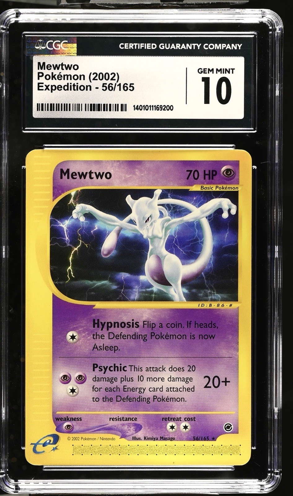 CGC 10 GEM MINT Mewtwo 56/165 Expedition Base Set Pokemon Card