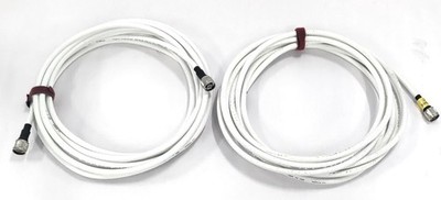Lot of 2 18ft Andrew CNT-400P Plenum Low Loss Coax Cable N to N, White Radio Ham