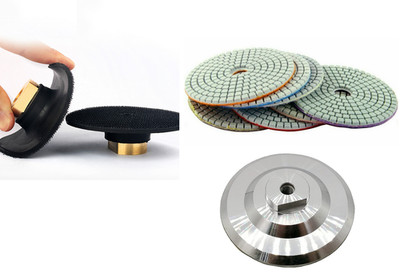 5'' Diamond Polishing Pad 9 + Very Flexible Rubber Aluminum Backer Granite marble