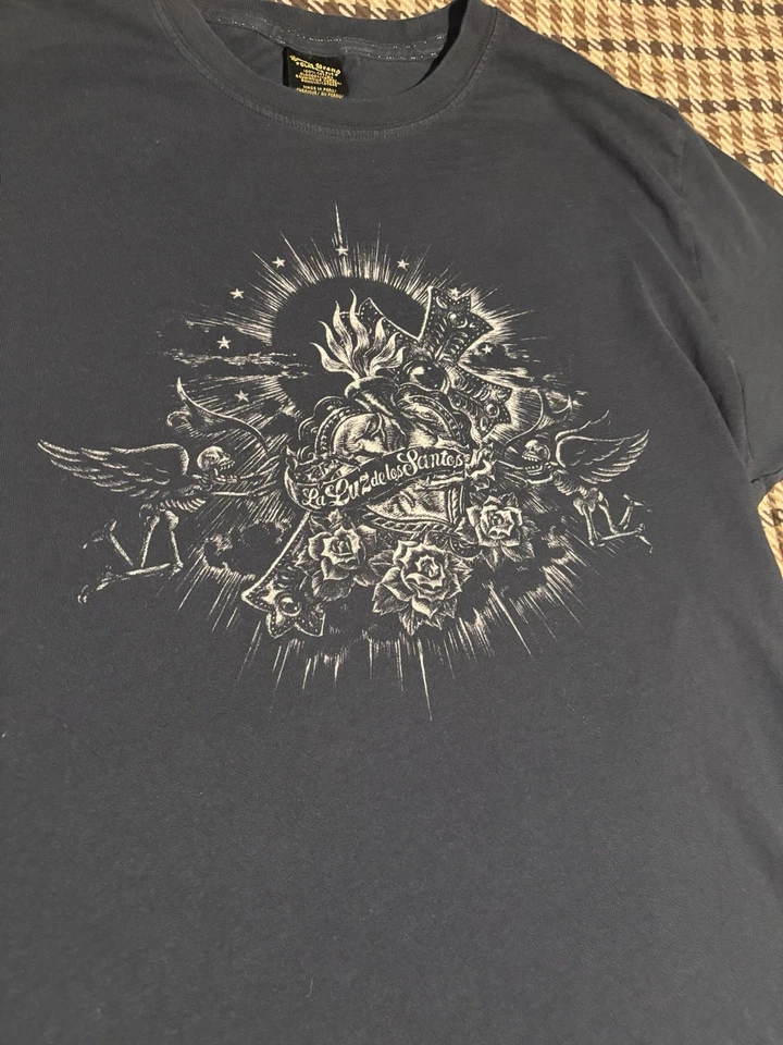 Lucky Brand Men's Short Sleeve La Luz De Los Santos T-Shirt Black Large - Image 2 of 4