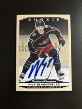 Nick Blankenburg Signed UD 2021-22 Parkhurst Rookie Card Blue Jackets #284 Auto