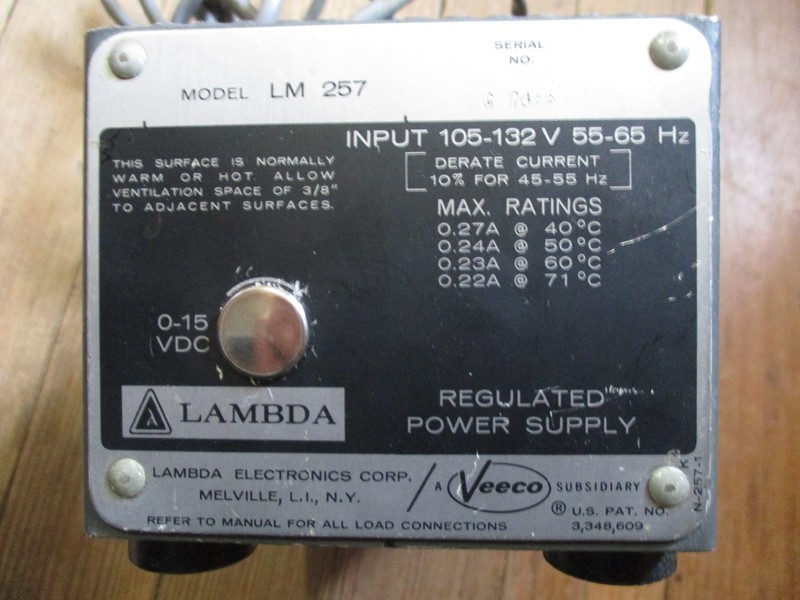 Lambda Regulated Power Suppy INPUT 105-132V 55-65HZ Model LM 257