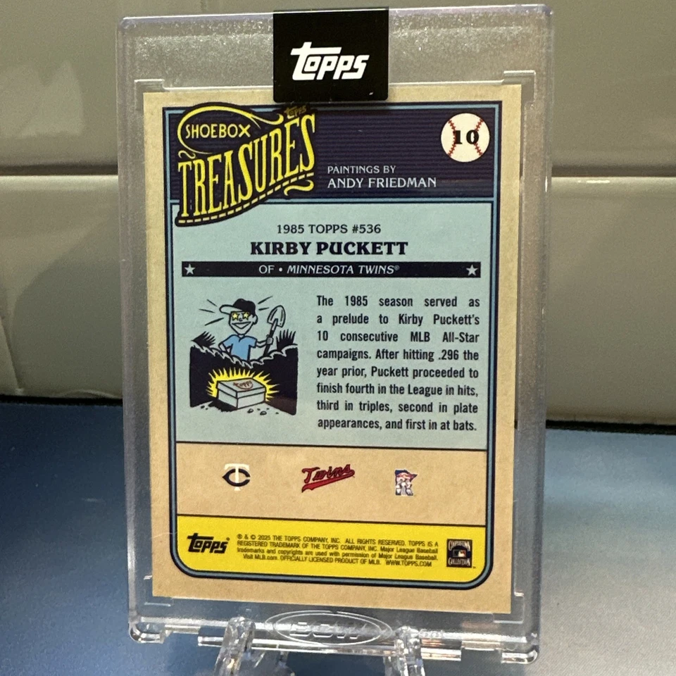 2025 Topps Shoebox Treasures #10 Kirby Puckett Caja Lona Stock SSP ≈ 10! Foto 2 de 2