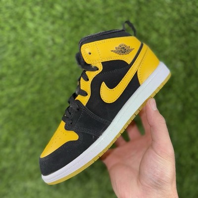 Air Jordan 1 Mid SE Preschool 'Varsity Maize' HJ5942-071 Black/Maize Size 2.5Y