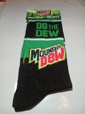 Mountain Dew Novelty Crew Socks Sz Mens 6-12