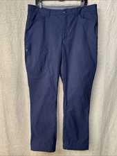 Eddie Bauer Fleece Lined Tech Nylon Hiking Pants Mens Sz 38x32 Blue