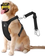 Dog Seat Belt, Safety Vest Dog Car Harness with Adjustable Buckle Dog Seat Belt