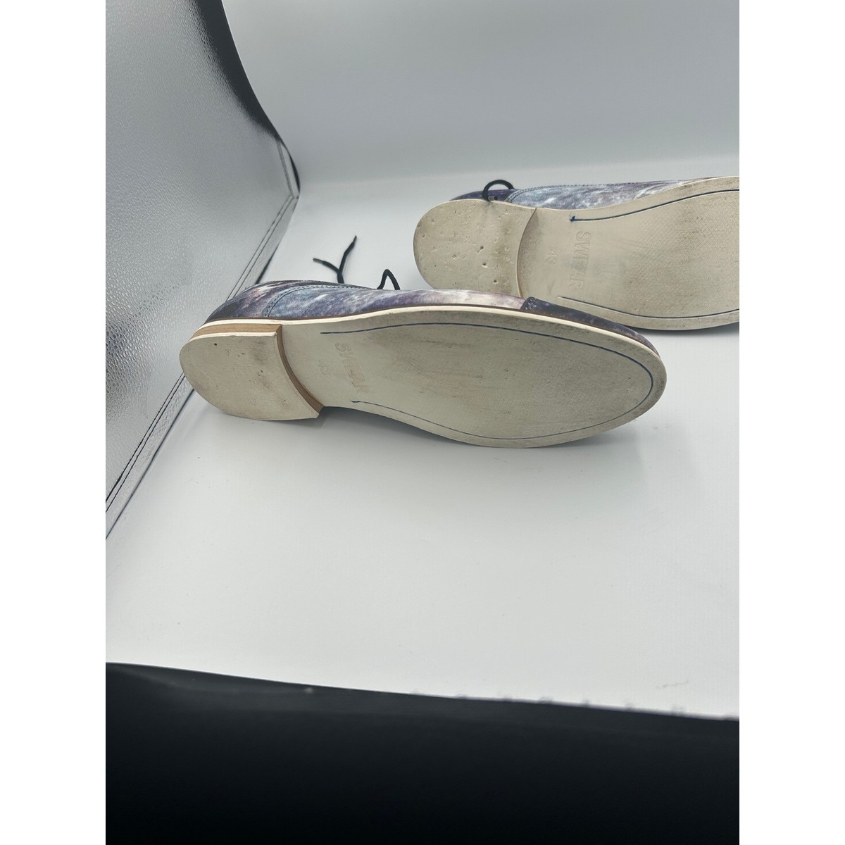 Swear London Dean Galaxy Marble Print Leather Oxfords Mens 