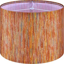Large Stripe Drum Lamp Shade 16x16x10 Bohemia Style Natural
