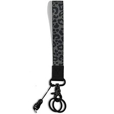 Cute Wrist Lanyard for Keys, Keychain, Wallet, Id Holder, Cell Black Leopard