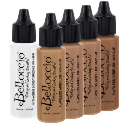 Tan Color Shade Foundation Set - Professional Cosmetic Airbrush Makeup in 1/2...
