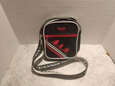 Stranger Things Crossbody Purse Bag Black Red Spell Out Strap 7x6x2