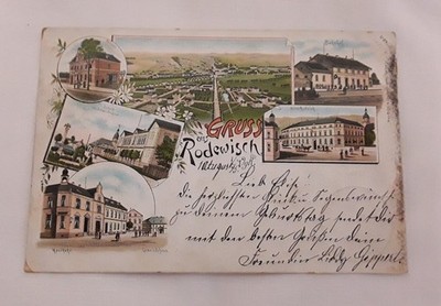 alte AK  Ansichtskarte Gruss aus Rodewisch Bahnhof Schle Postamt Apotheke  (719)