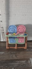 Fisher-Price Loving Family Dollhouse Blue  Pink Twin Baby Double High Chair