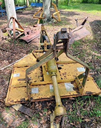 10 Piece Tractor Attachments Including Bush Hog, Box Blade Scraper, Tiller