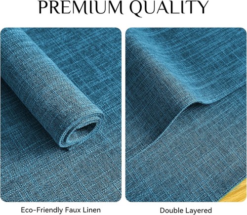 Softalker Faux Linen Placemats Set of 4-12 x 18 Inch, Heat 4pc, Sky Blue  - Bild 4 von 7