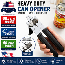Commercial Can Opener Manual Heavy Duty Easy Folding Hand Crank Can Opener US