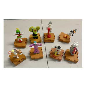 Looney Tunes McDonald's Space Jam Mini Figures Lot of 9 w/ Display Bases (1996)