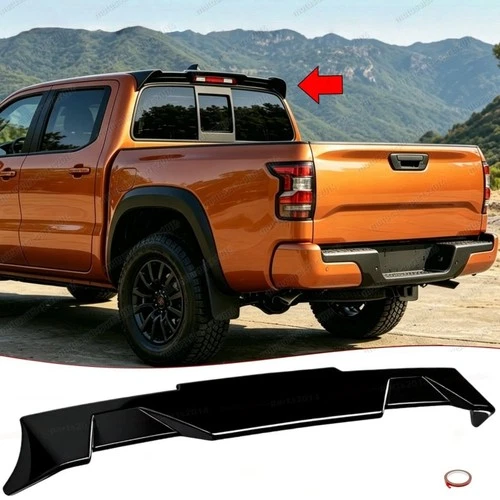 Gloss Black Rear Window Cab Roof Spoiler For 2022-26 Nissan Frontier PRO/S/SV/SL