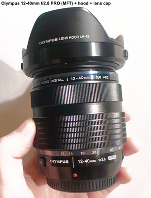 Olympus 12-40mm f/2.8 PRO (MFT) + Hood + Lens Cap - Excellent Condition